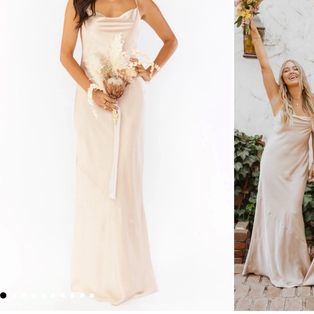 Show me your Mumu, Tuscany max slip dress,  Champagne Luxe Satin